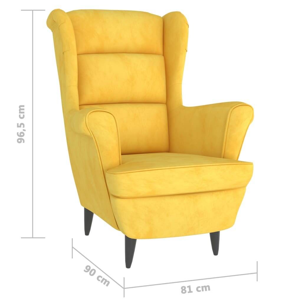 Sessel Senfgelb Samt-6