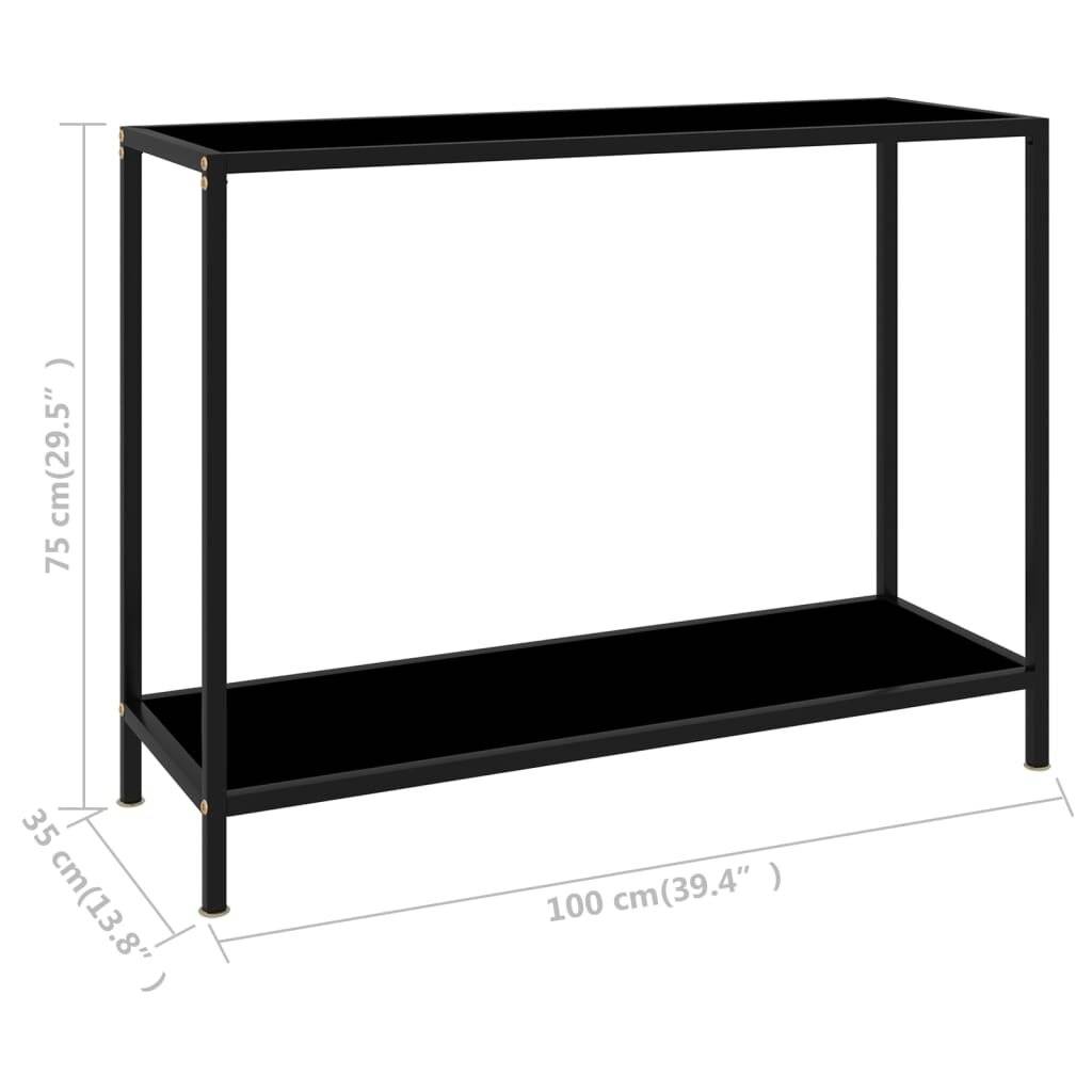 Konsolentisch Schwarz 100x35x75 cm Hartglas-5