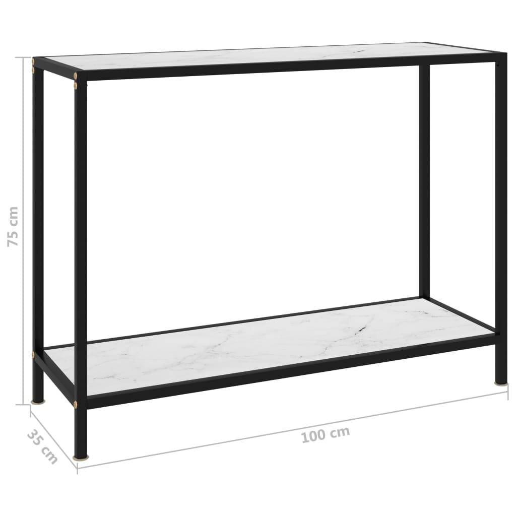 Konsolentisch Weiß 100x35x75 cm Hartglas-5