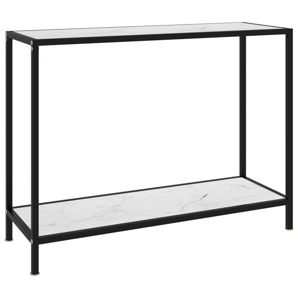 Konsolentisch Weiß 100x35x75 cm Hartglas-0