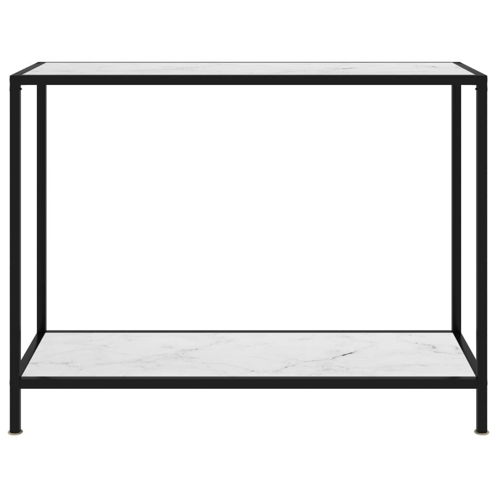 Konsolentisch Weiß 100x35x75 cm Hartglas-1