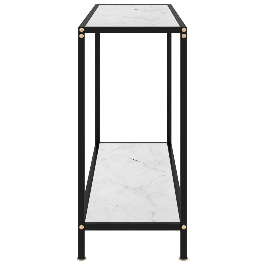 Konsolentisch Weiß 100x35x75 cm Hartglas-2