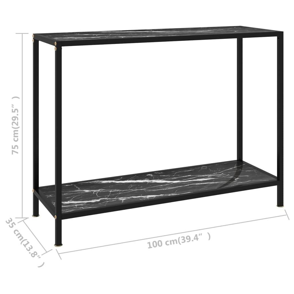 Konsolentisch Schwarz 100x35x75 cm Hartglas-5
