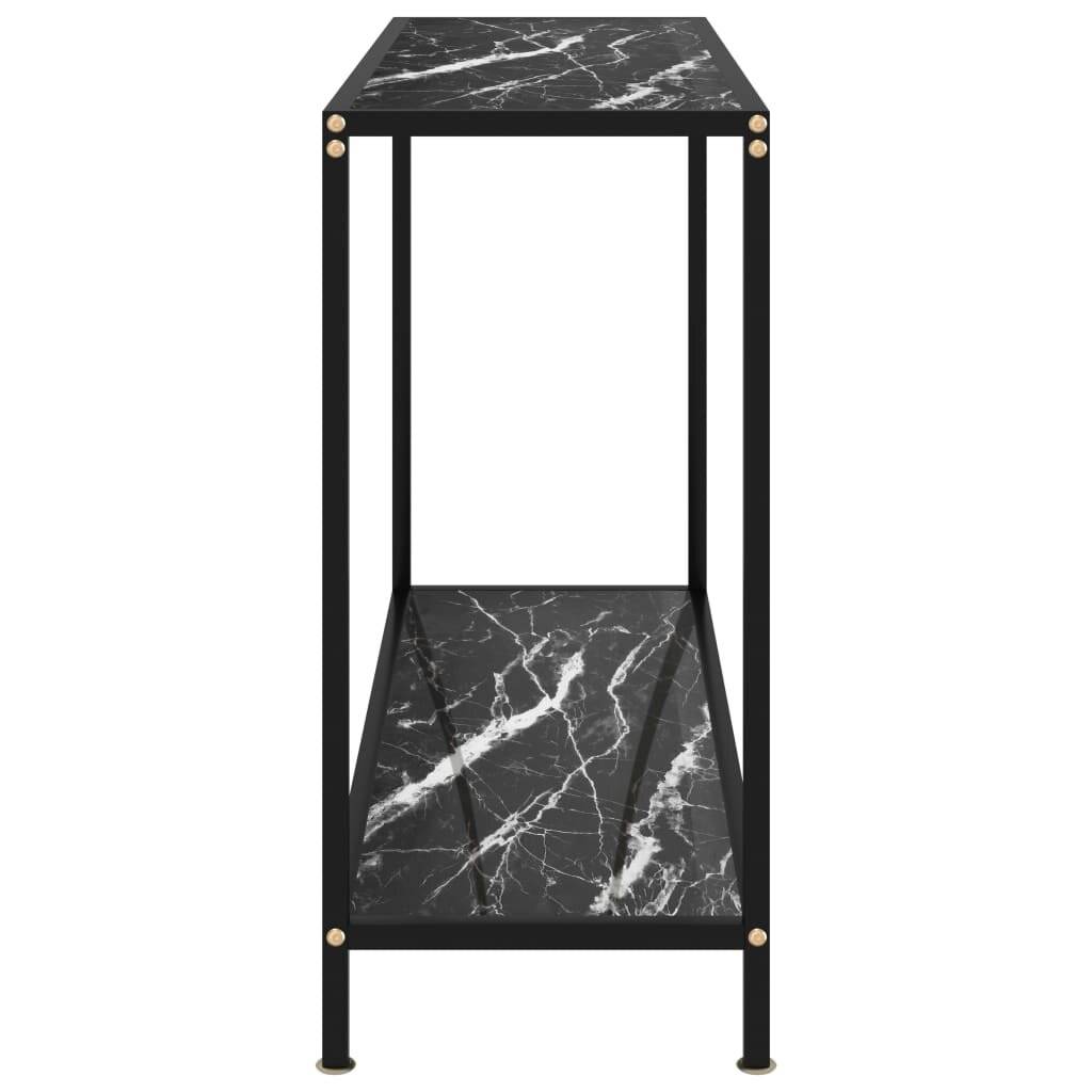 Konsolentisch Schwarz 100x35x75 cm Hartglas-2
