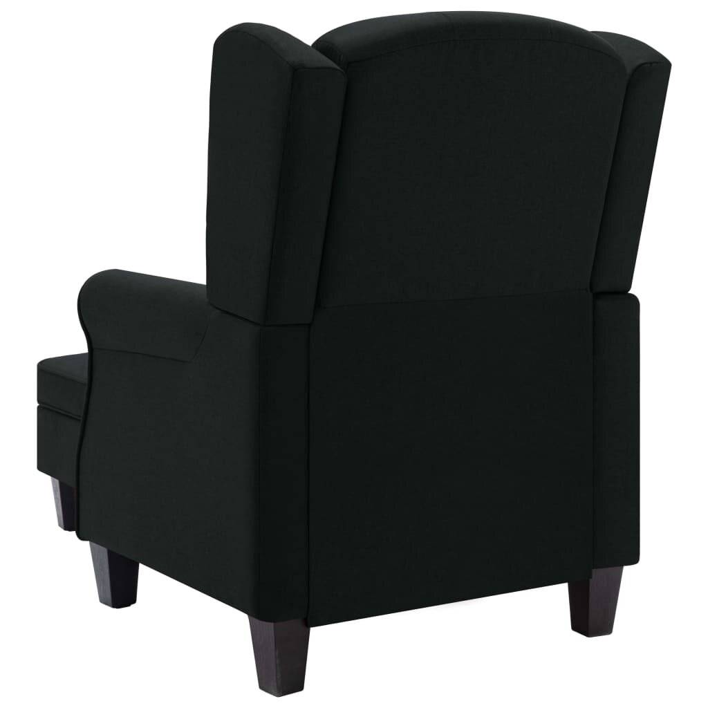 vidaXL Sessel mit Fußhocker Schwarz Stoff-5