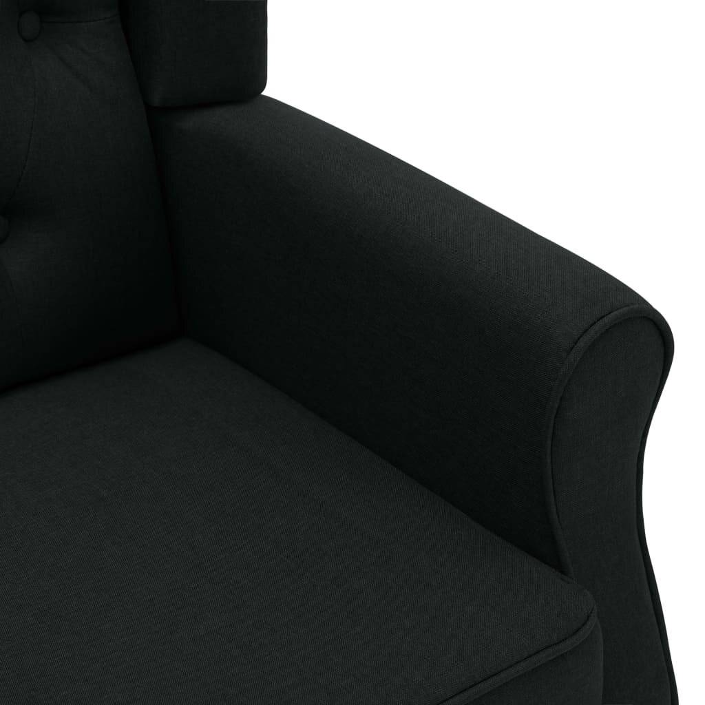 vidaXL Sessel mit Fußhocker Schwarz Stoff-6