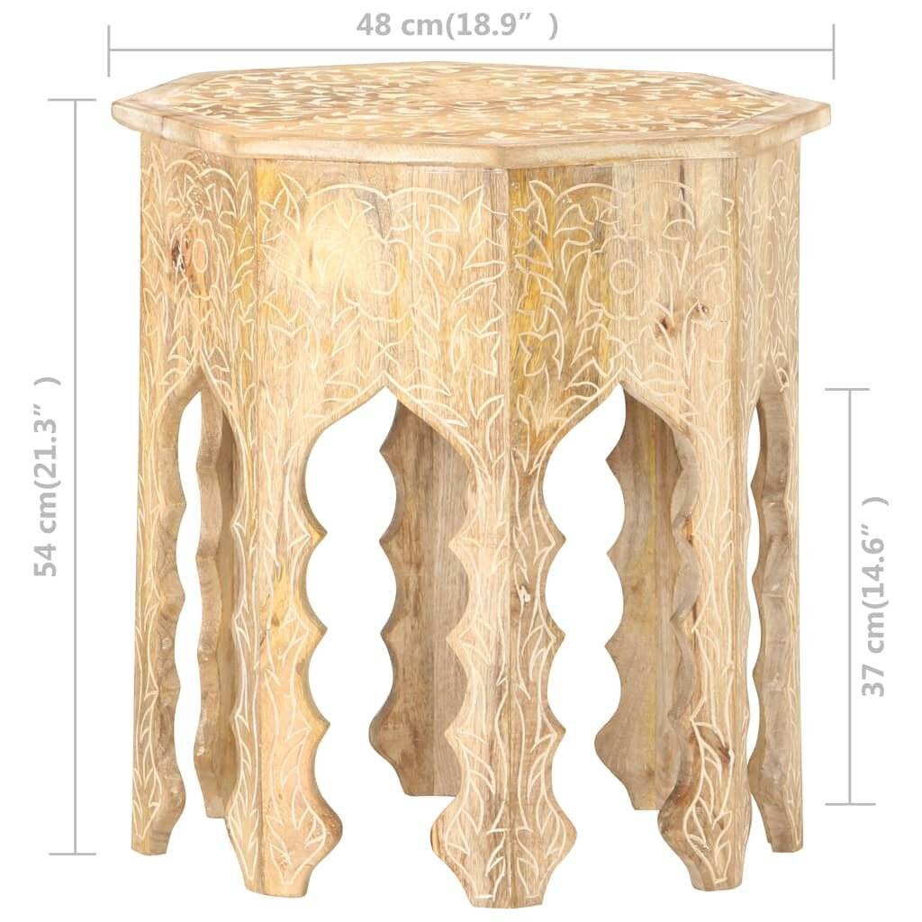 Beistelltisch Ø48 cm Massivholz Mango-6
