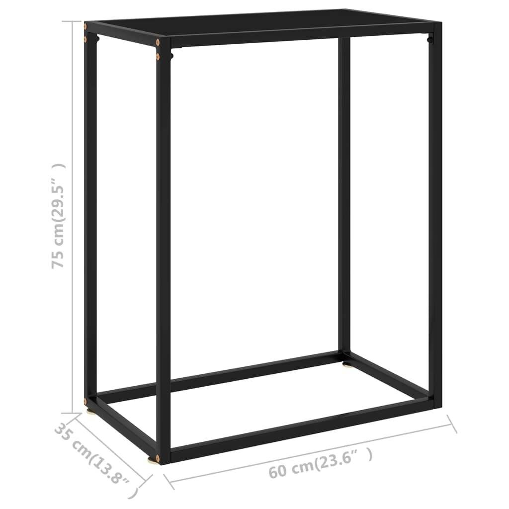 vidaXL Konsolentisch Schwarz 60x35x75 cm Hartglas-5