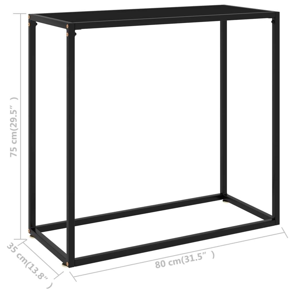 Konsolentisch Schwarz 80x35x75 cm Hartglas-5