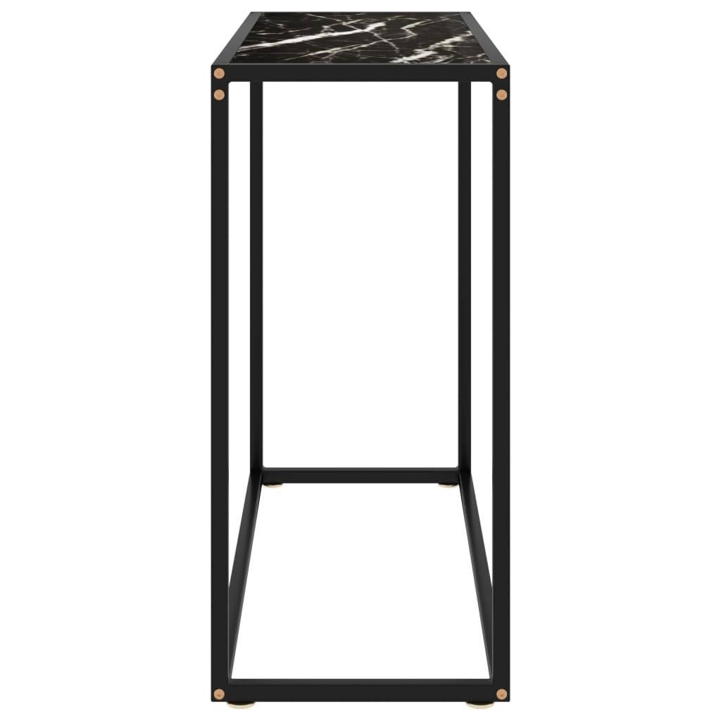 Konsolentisch Schwarz 80x35x75 cm Hartglas-2