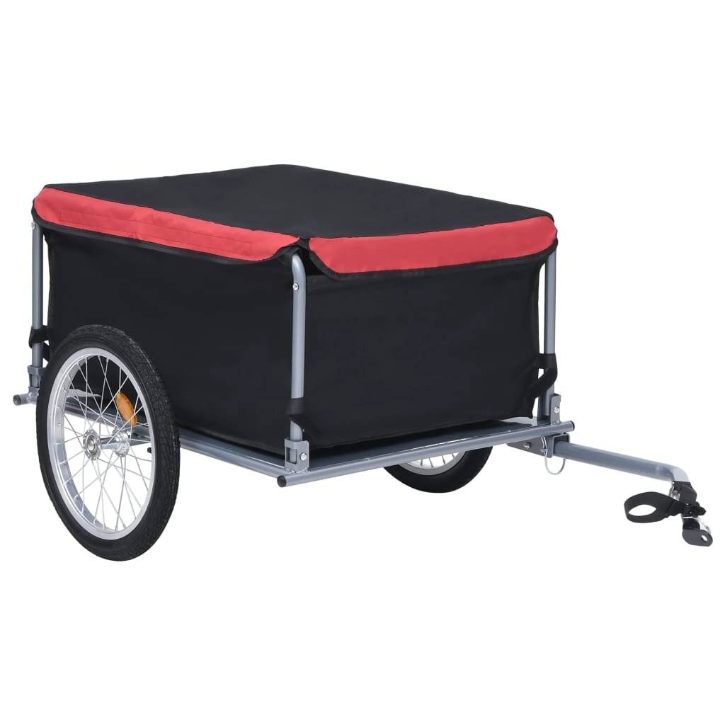 Fahrrad-Lastenanhänger Schwarz und Rot 65 kg-0
