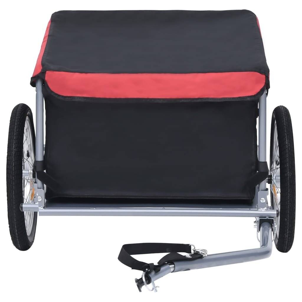 Fahrrad-Lastenanhänger Schwarz und Rot 65 kg-4