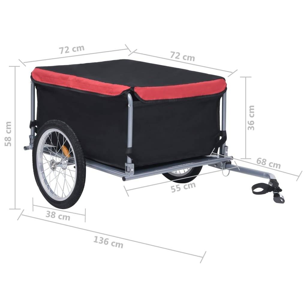 Symbolbild für Fahrrad-Lastenanhänger Schwarz und Rot 65 kg