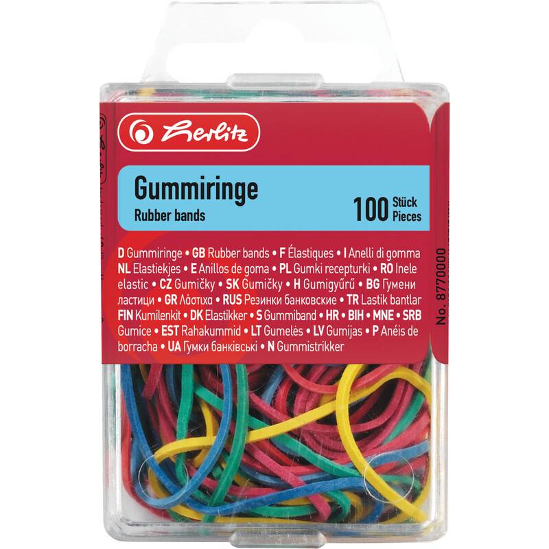 herlitz Gummiringe, farbig sortiert, Größen-Mix-0