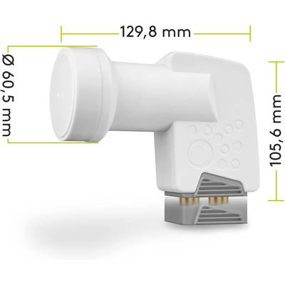 Goobay 67272 Universal Quad LNB für 4x Teilnehmer UHD 8K vergoldete F-Buchsen wasserdicht SAT LNB digital DVB-S2 & DVB-S-1