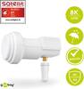 Goobay 67269 Universal Single LNB 1x Teilnehmer UHD 8K vergoldete F-Buchse wasserdicht SAT LNB digital DVB-S2 & DVB-S