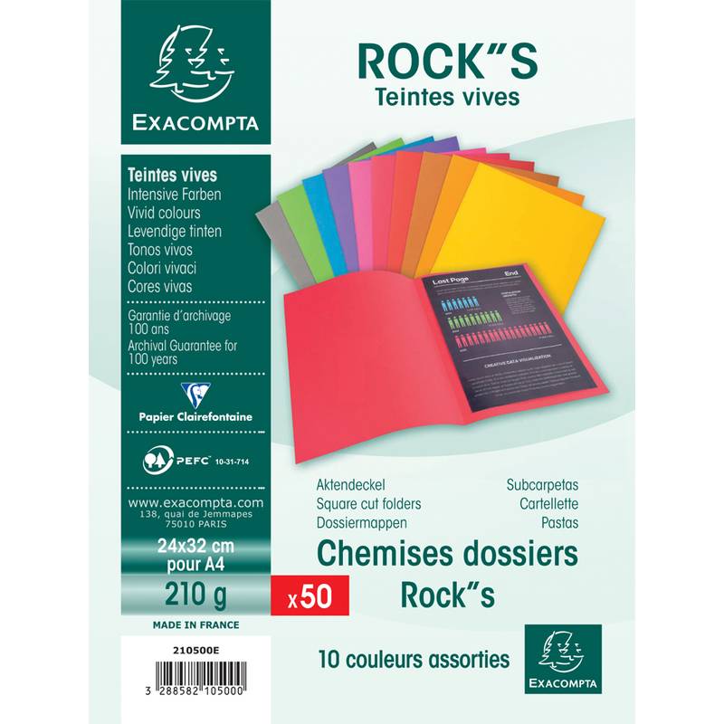 EXACOMPTA 50 Aktendeckel ROCK'S 220 g/qm + 100 Aktendeckel-0