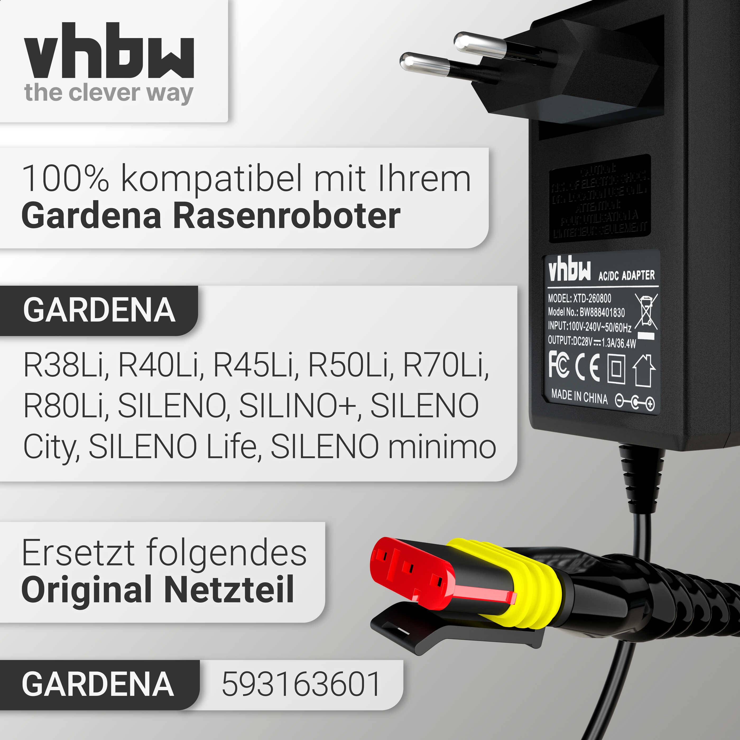 vhbw Netzteil kompatibel mit Flymo EasiLife Go 500 | Go 250 Mähroboter - 10,1 cm-1
