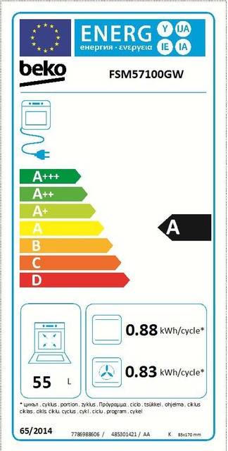 Beko Elektroherd SimpleSteam FSM57100GW-1