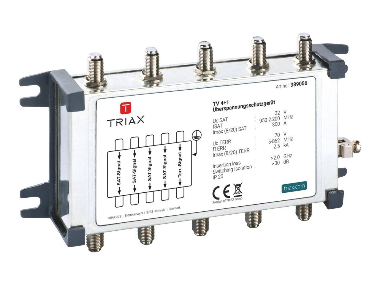Triax TV 4+1 - Erdungsblock für Satellitenanlage-1