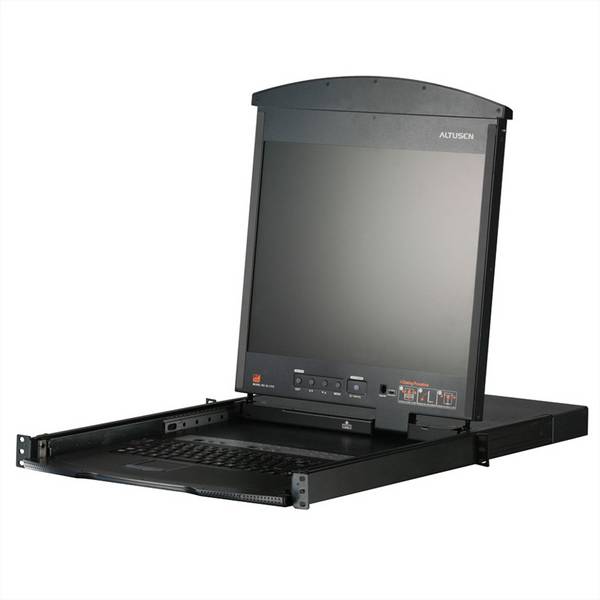 ATEN KL1508AM KVM-Switch, 43cm TFT, VGA, PS/2-USB über Kat 5, 8 Port, D, DE-Layout
