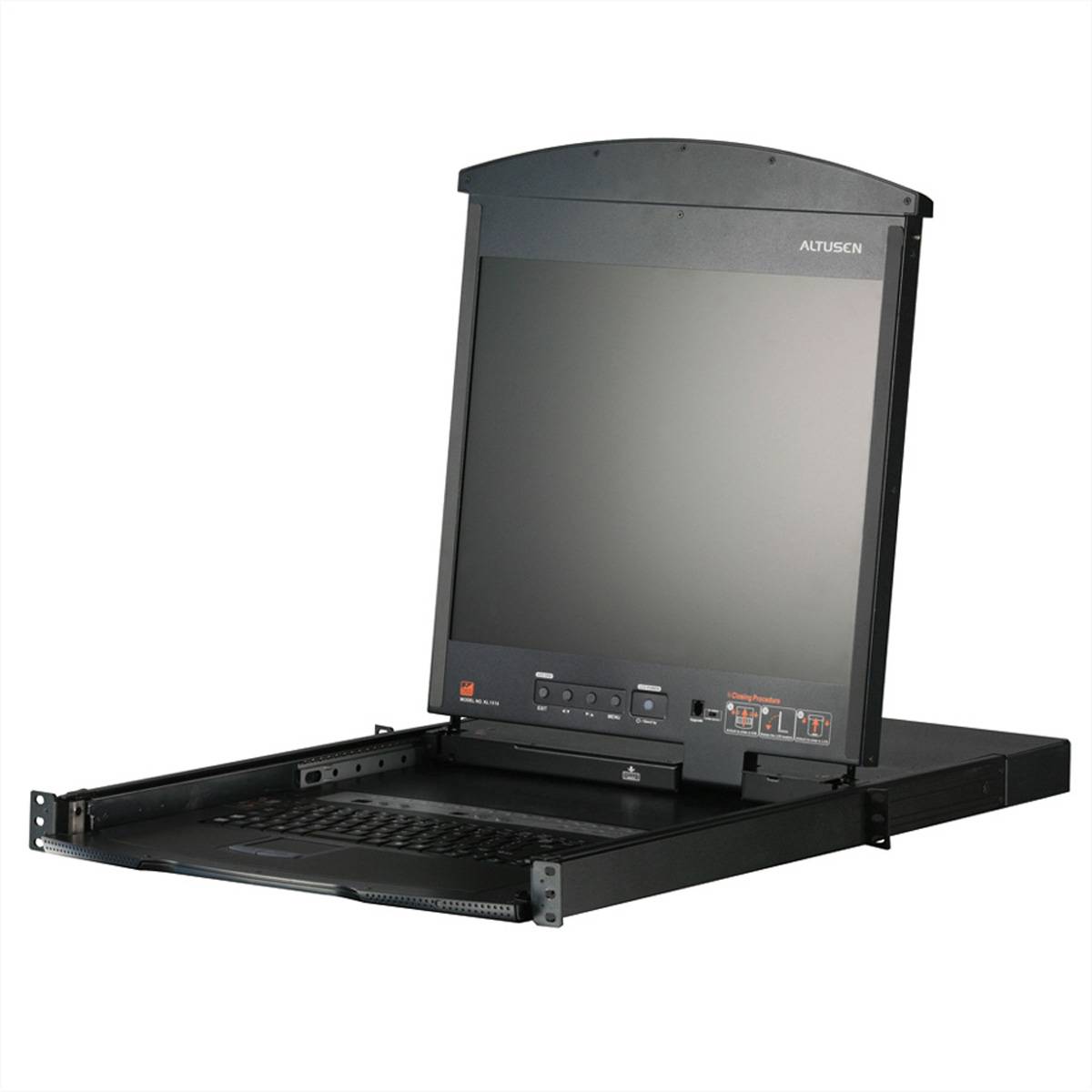 ATEN KL1508AM KVM-Switch, 43cm TFT, VGA, PS/2-USB über Kat 5, 8 Port, D, DE-Layout-0