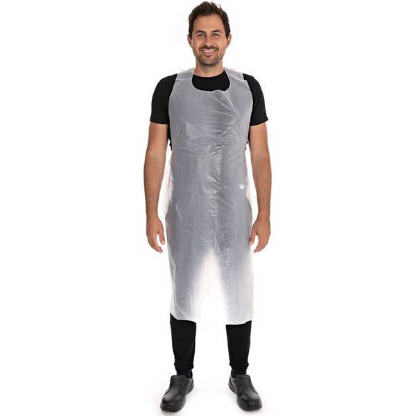 HYGOSTAR HDPE-Latzschürze, geprägt, 12 my, weiß