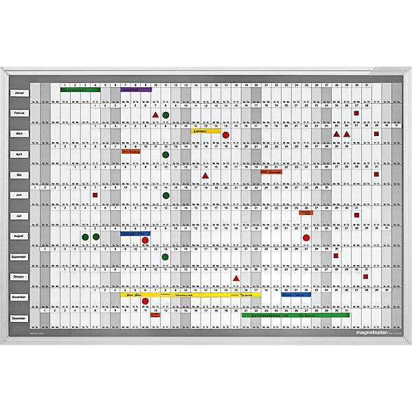 Magnetoplan Permanenter Jahresplaner Manager - 7 Tage - 90x60cm - Weiß-1