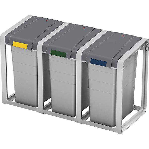 Wertstoffsammlersystem ProfiLine Öko flexibel Volumen 3 x 38 l BxHxT 1065 x 560 x 395 mm 3er-Station.-1
