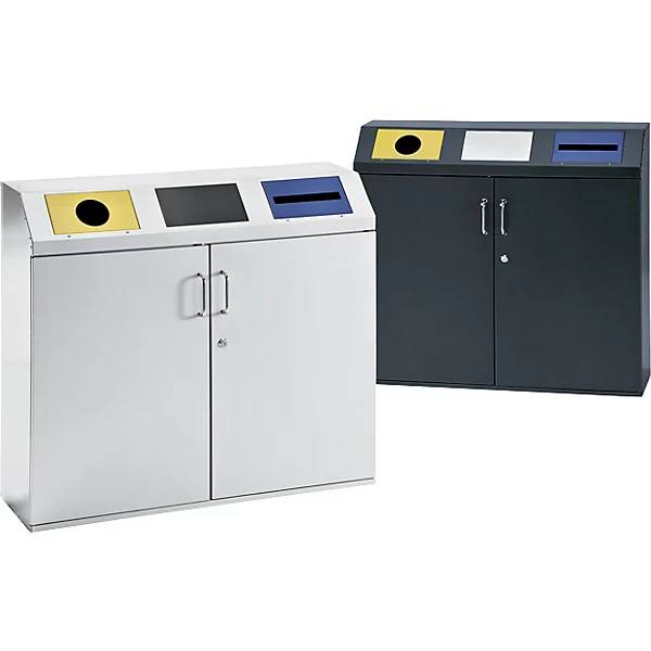 Wertstoffsammelschrank Volumen 2 x 50 l lichtgrau RAL 7035. TAKKT Industrial & Packaging GmbH 49958649-1