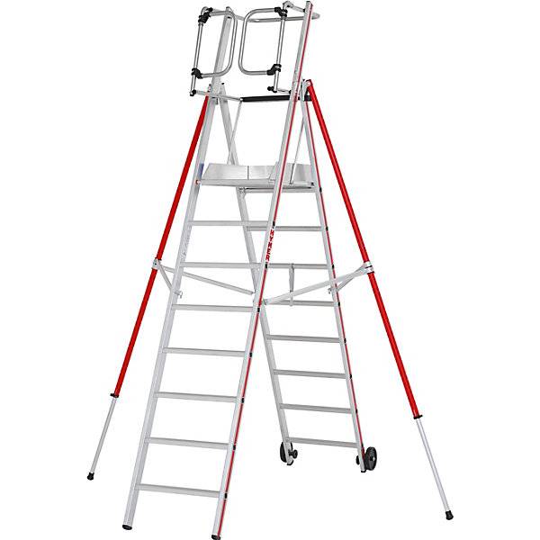 Alu-Plattformleiter Standard-Ausführung 8 Sprossen inkl. Plattform. HYMER 11142049