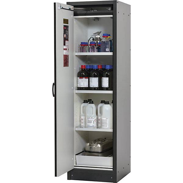Gefahrstoffschrank, Sicherheitsschrank Typ 30 - ca. 2 x 0,6 x 0,6 m - Türanschlag links - 3 Fachböden - mit Lochblech --1