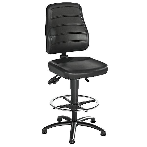Arbeitsdrehstuhl Kunstleder mit Bodengleitern und Fußring. TAKKT Industrial & Packaging GmbH 11222849