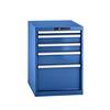 Schubladenschrank Stahlblech HxB 800 x 564 mm 5 Schubladen enzianblau. Lista GmbH 11231449
