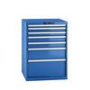Schubladenschrank Stahlblech HxB 1000 x 717 mm 7 Schubladen enzianblau. Lista GmbH 11231749