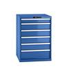 Schubladenschrank Stahlblech HxB 1000 x 717 mm 6 Schubladen enzianblau. Lista GmbH 11231849