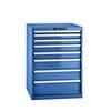 Schubladenschrank Stahlblech HxB 1000 x 717 mm 8 Schubladen enzianblau. Lista GmbH 11231949