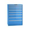Schubladenschrank Stahlblech HxB 1450 x 1023 mm 9 Schubladen Tragkraft 75 kg lichtblau. Lista GmbH 11233549