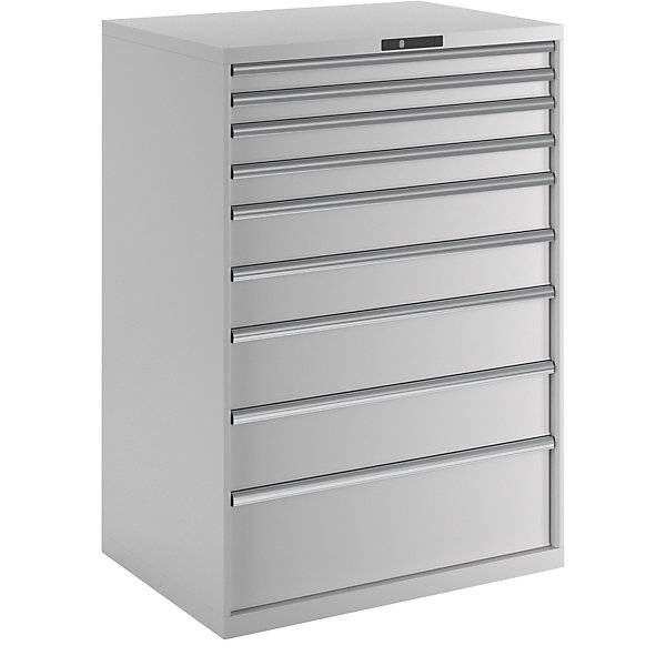 Lista Schubladenschrank - 78.296.020 - 1.450x1.023x725 mm (HxBxT) - 9 Schubladen - 75 kg - Key Lock - lichtgrau (RAL 703-0