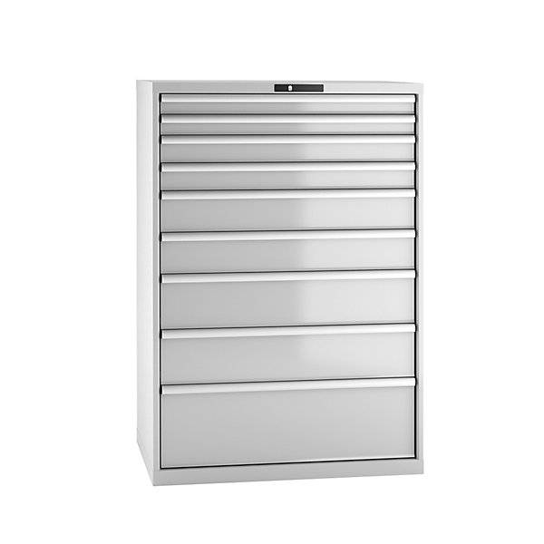 Lista Schubladenschrank - 78.296.020 - 1.450x1.023x725 mm (HxBxT) - 9 Schubladen - 75 kg - Key Lock - lichtgrau (RAL 703-1