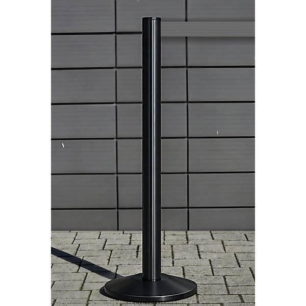 Gurtpfosten Beltrac EXTEND Aluminium Pfosten schwarz Gurt silbergrau. VIA GUIDE GmbH 69223449-1