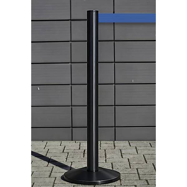 Gurtpfosten aus Aluminium Pfosten schwarz Auszug 2300 mm Gurtfarbe Blau. VIA GUIDE GmbH 11268649-2