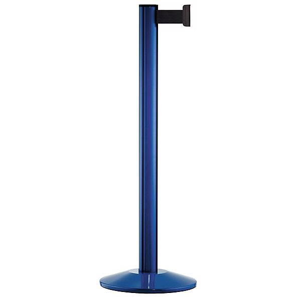 Gurtpfosten aus Aluminium Pfosten blau Auszug 2300 mm Gurtfarbe Schwarz. VIA GUIDE GmbH 11270049
