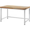 Werkbank, BxTxH 1500x900x840 mm, Platte Buche 40 mm, RAL 7035, Traglast 1250 kg