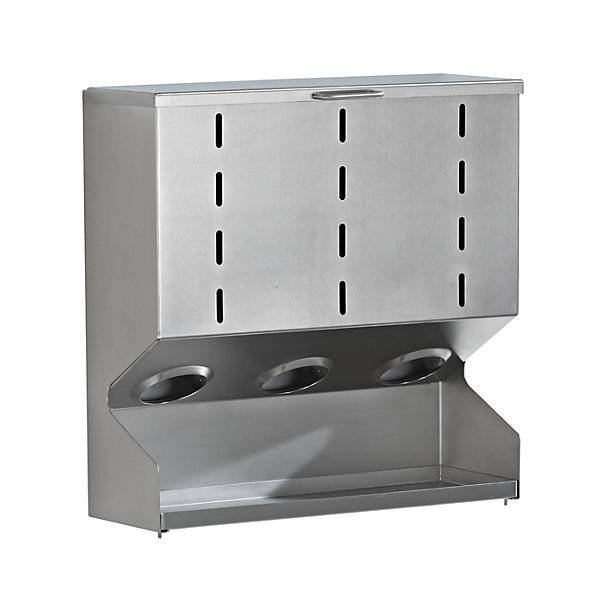 Reinraum-Spenderbox aus Edelstahl, 3 Abteile, 450 x 150 x 600 mm-2