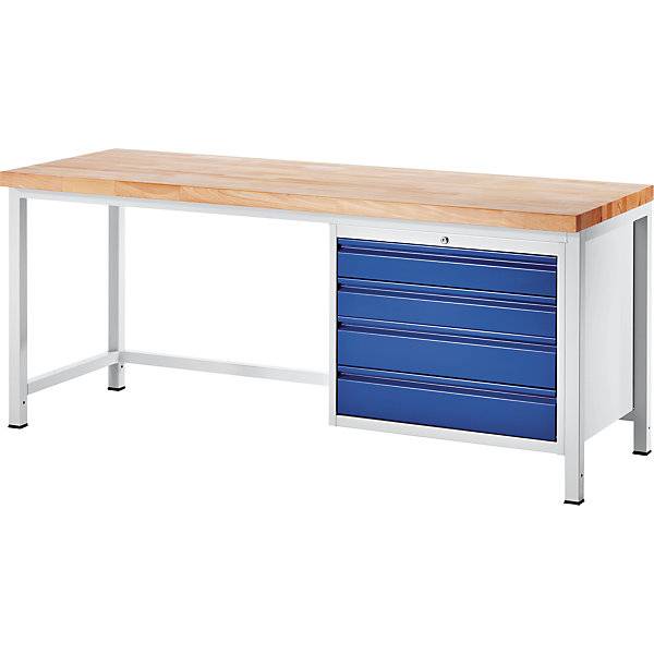 Werkbank Gestellbauweise 4 Schubladen Größe XL Tiefe 900 mm Breite 1500 mm. Rau GmbH 11297349