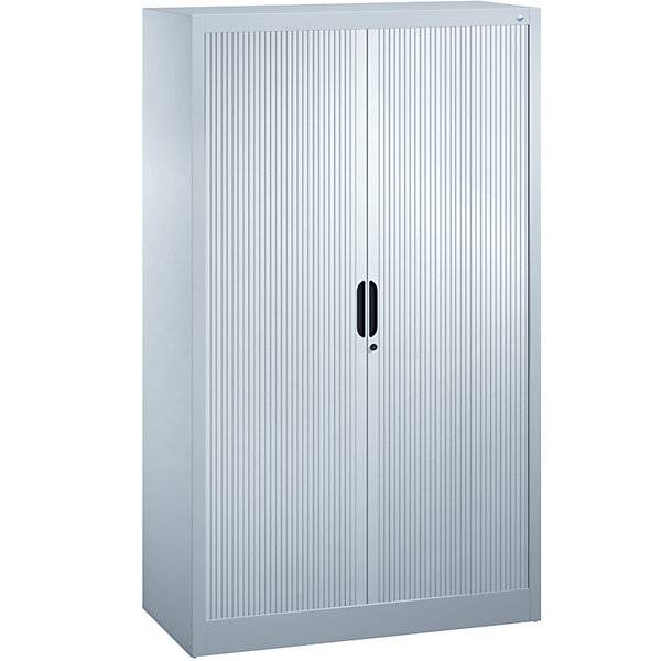 Rollladenschrank mit Horizontal-Jalousie HxBxT 1660 x 1000 x 420 mm 3 Fachböden 4 Ordnerhöhen lichtgrau. C+P