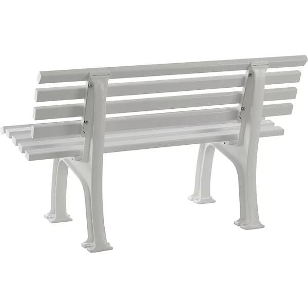 Parkbank aus Kunststoff mit 9 Leisten Breite 1200 mm weiß. Blome-Tillmann GmbH | Industriegebiet Westenfeld-1