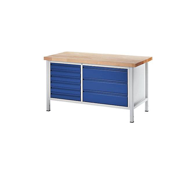 Werkbank Gestellbauweise 6 Schubladen Größe L 3 Schubladen Größe XL Tiefe 700 mm Breite 1500 mm. Rau GmbH