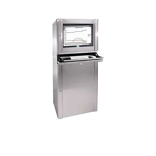 Edelstahl-PC-Schrank Schutzart IP32 HxBxT 1600 x 700 x 590 mm. TAKKT Industrial & Packaging GmbH 11299649-0